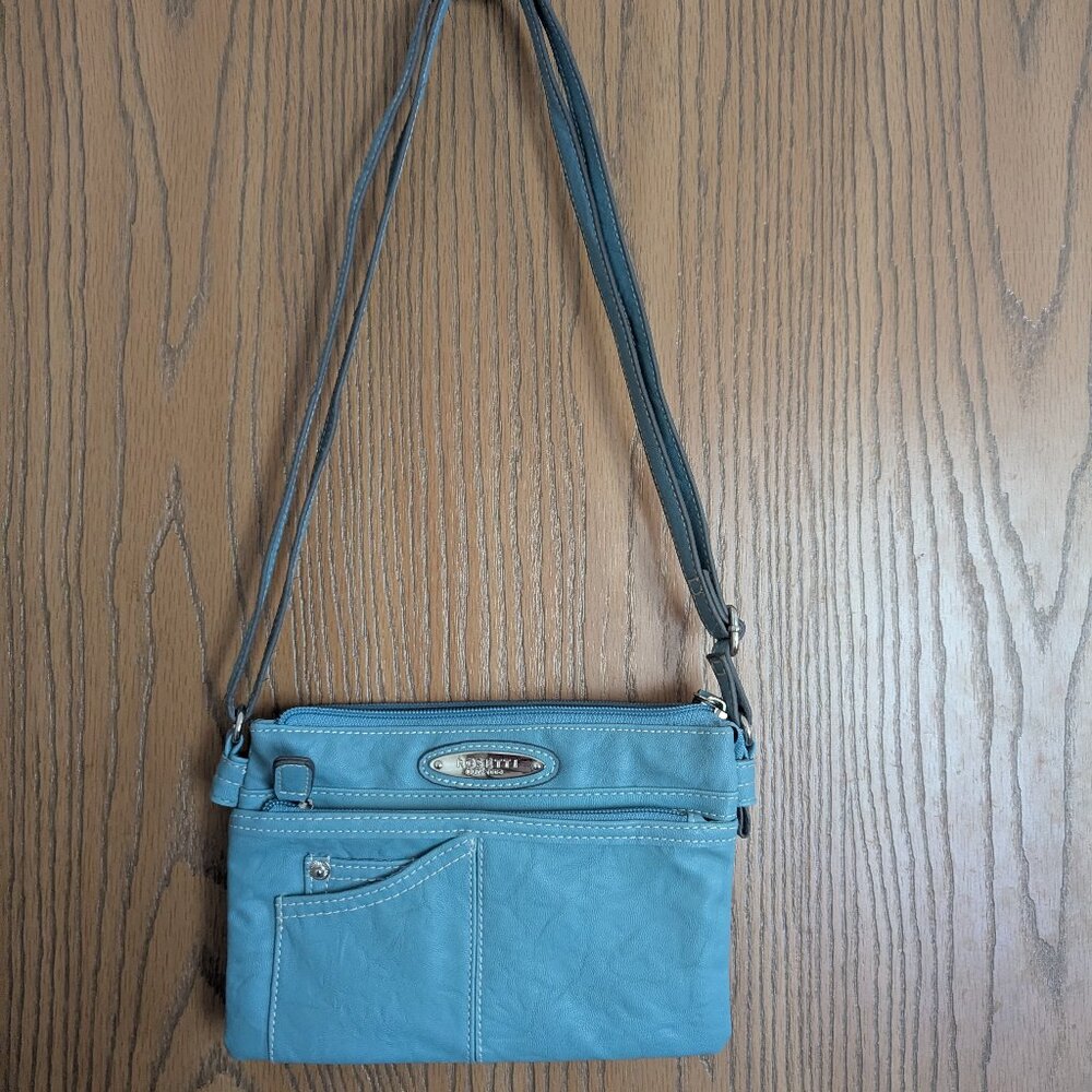 Rosetti Faux Leather Crossbody Jean Pocket Design Teal  Light Bag VTG